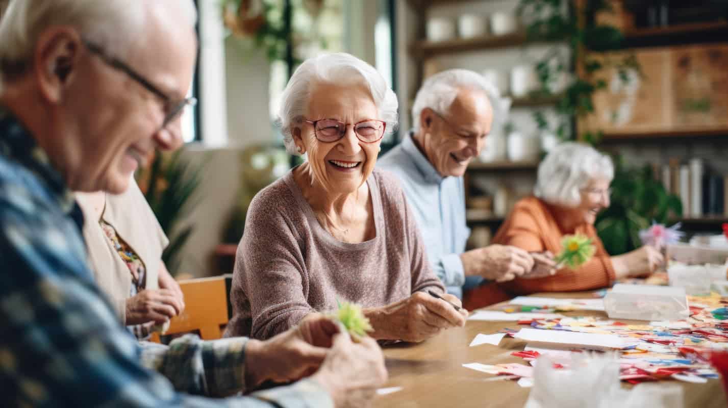 Barton House Memory Care | Seniors making cards