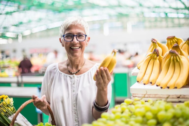 Novellus Clairemont | Senior woman shopping for groceries