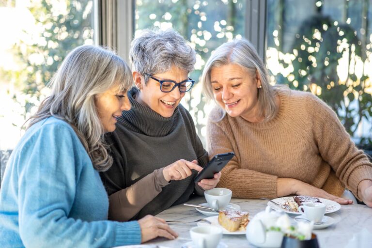 Novellus Clairemont | Senior women having coffee together