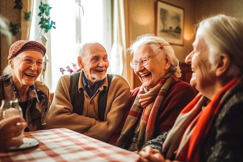 Novellus Kingwood | Happy Seniors Having Fun at a Restaurant